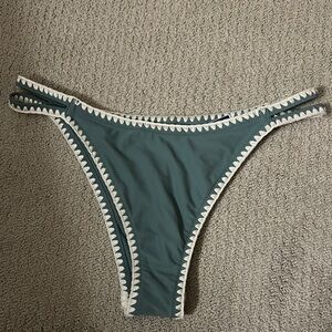 Hollister Teal Bikini Bottom with White Accents